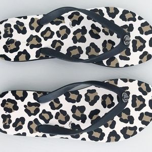 New Coach Leopard Print Flip Flops Sz 9-10
